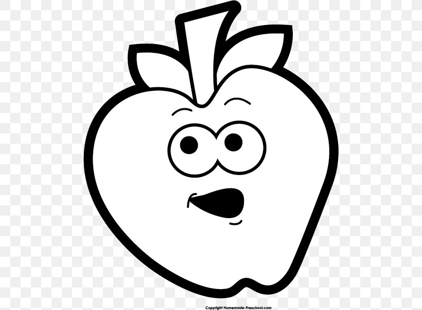 Black And White Apple Clip Art, PNG, 496x604px, Black And.