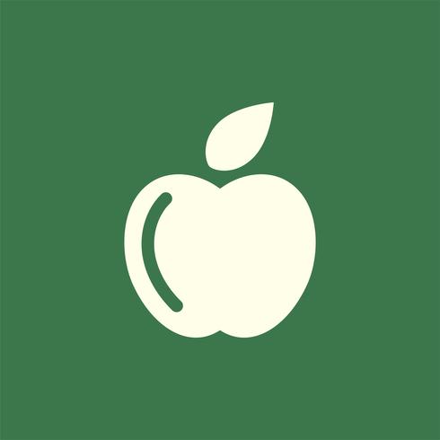 Green colored apple logo vector.