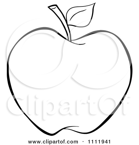 Clipart Outlined Apple.