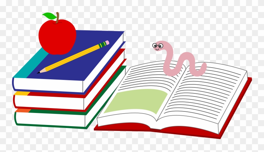 Books Apple Pencil Bookworm Clip Art 1.