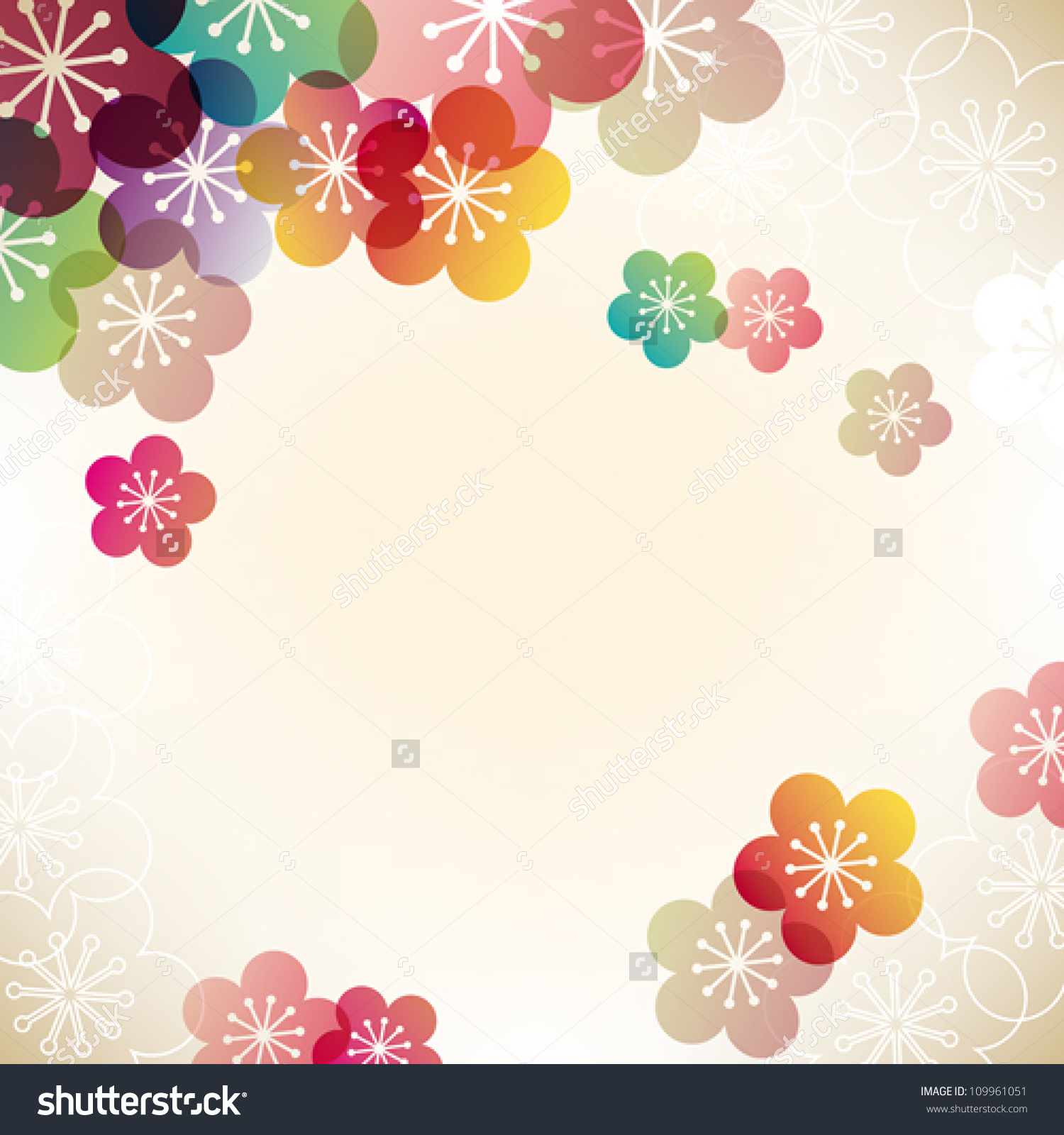 Japanese Apricot Background Stock Vector 109961051.