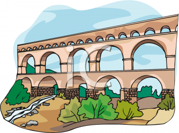 Aqueduct at Pont du Gard, France.