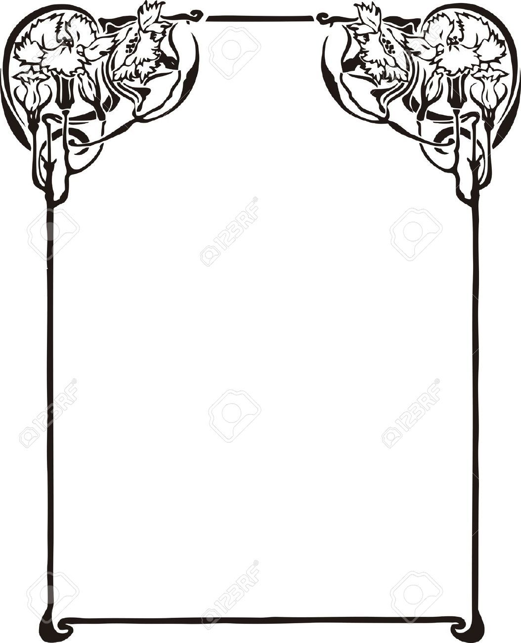 Art Nouveau Border Stock Illustrations, Cliparts And Royalty.