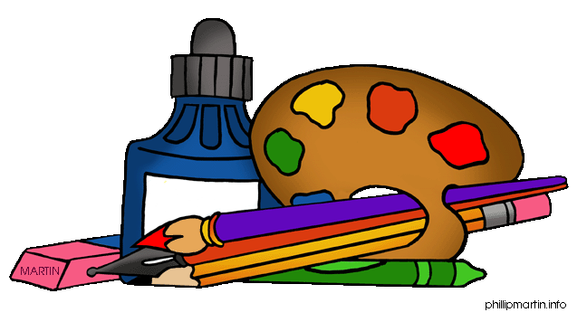 Free Fine Arts Clip Art by Phillip Martin, Art Supplies.