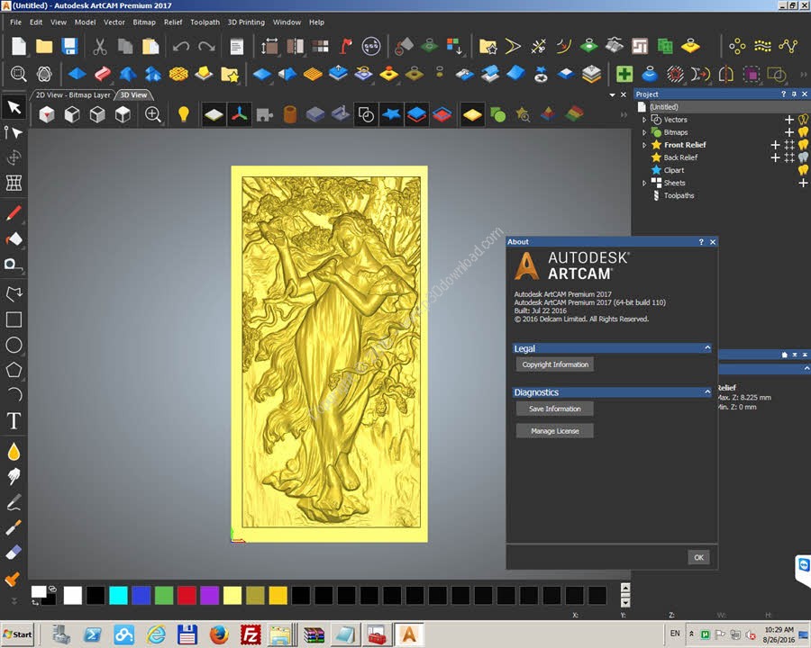 Download Autodesk ArtCAM Premium 2017 SP2 x64.