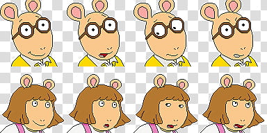 Arthur and D.W. Read Faceset transparent background PNG.