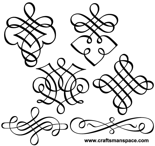 Decorative Flourishes Free Vector Clip Art.