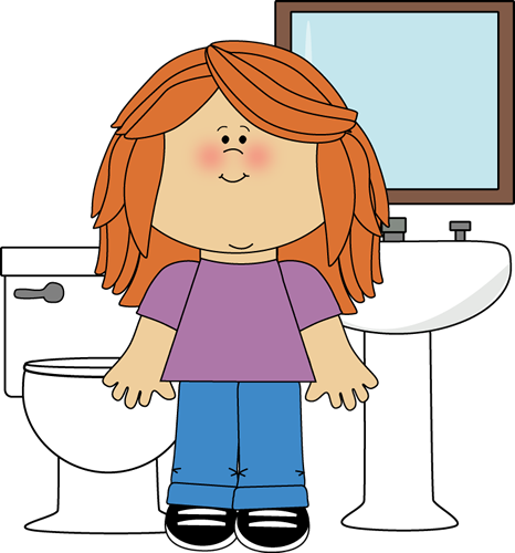 Girl Bathroom Monitor Clip Art.