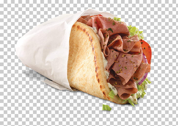 Gyro Pita Greek cuisine Roast beef Arby\'s, sandwiches PNG.