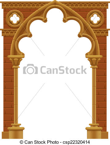 Temple entrance arch clipart.