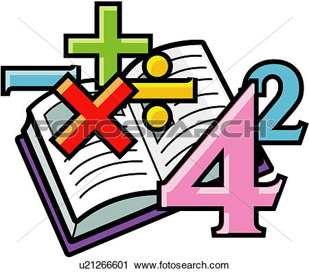 Clipart of calculation, arithmetic, math, numeral, book.