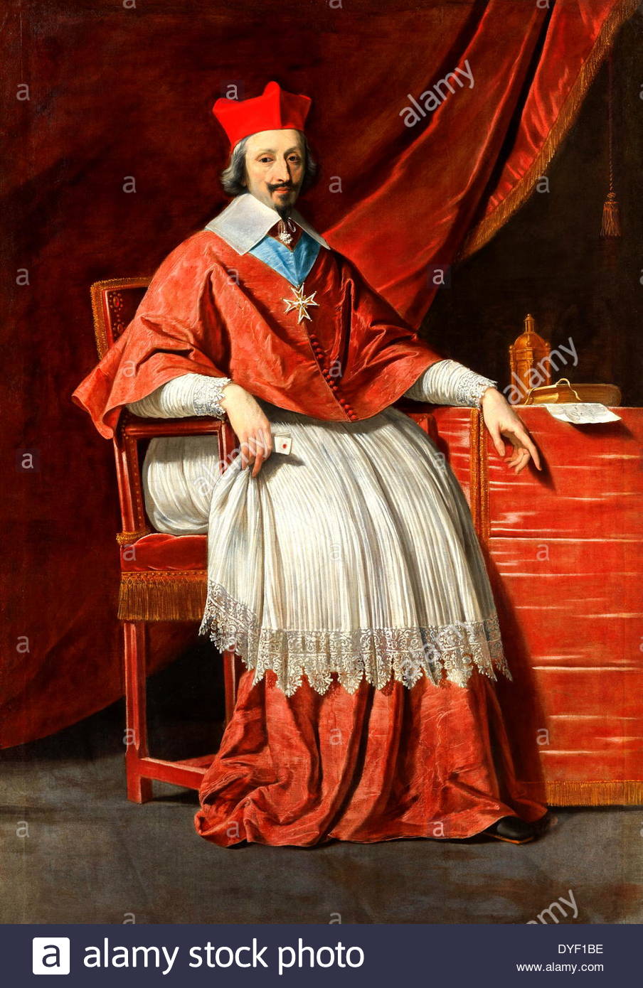 Portrait of Armand Jean du Plessis de Richelieu Stock Photo.