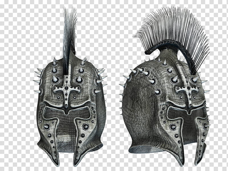 Fantasy Helmets , gray and black armor helmet illustration.