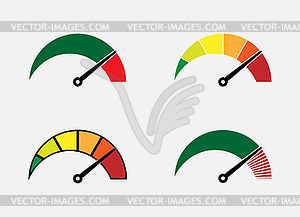 Set of abstract color scale and arrow symbols.