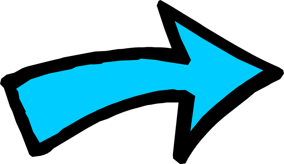 Free Stock Photo: Illustration of a blue curved right arrow.