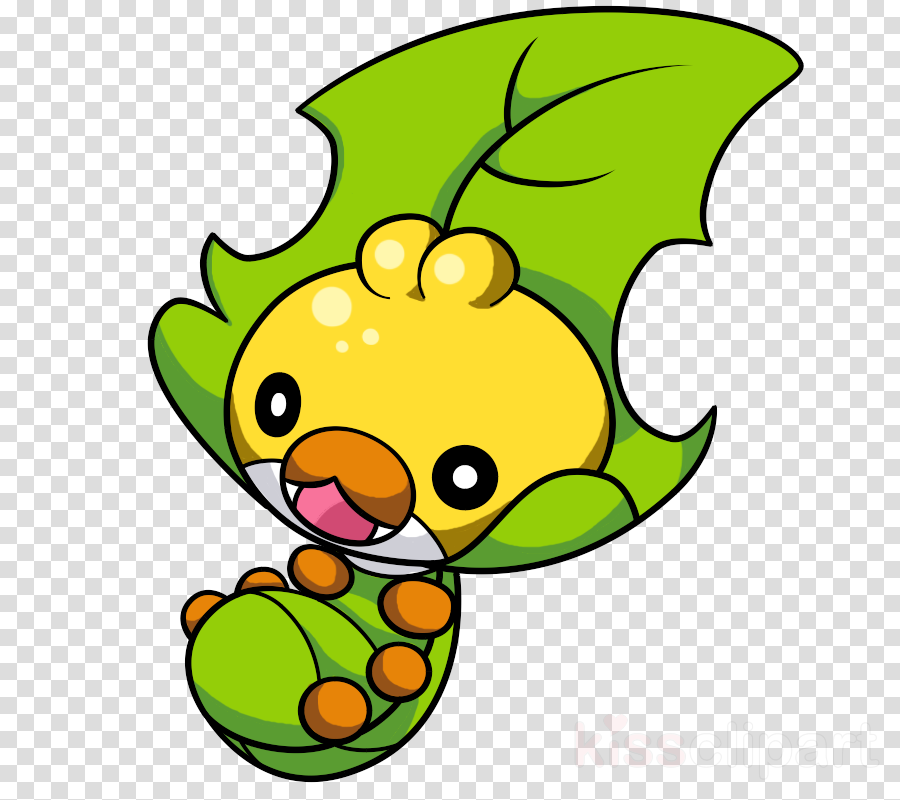 Leaf Pokemon Black And White clipart.