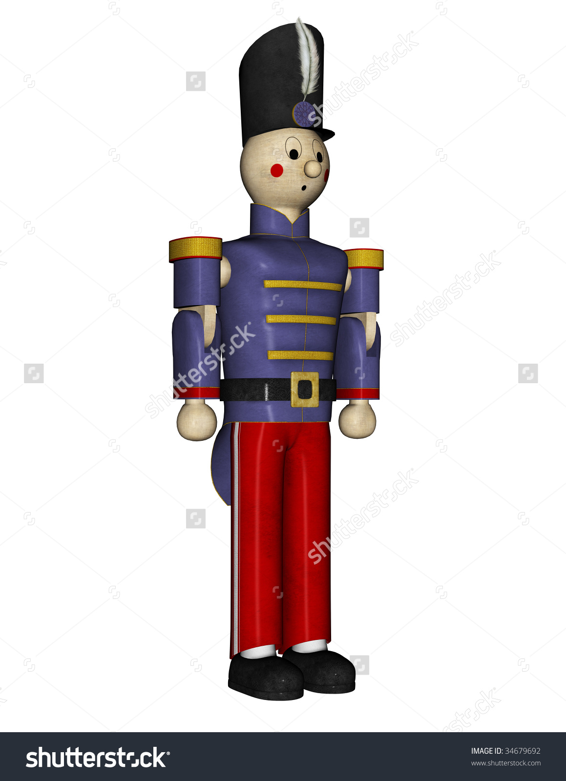 Nutcracker Suite Toy Soldier Blue Uniform Stock Illustration.