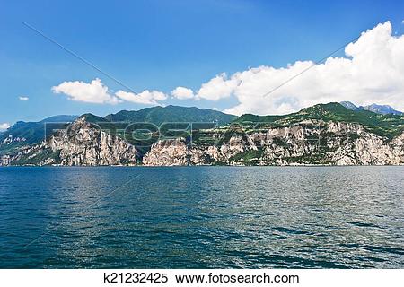 Stock Image of Lake Garda from Malcesine town, Italy k21232425.