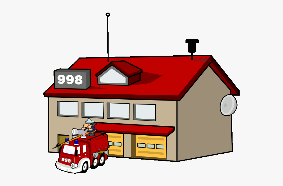 Fire Department Fire Station Clipart , Transparent Cartoon.