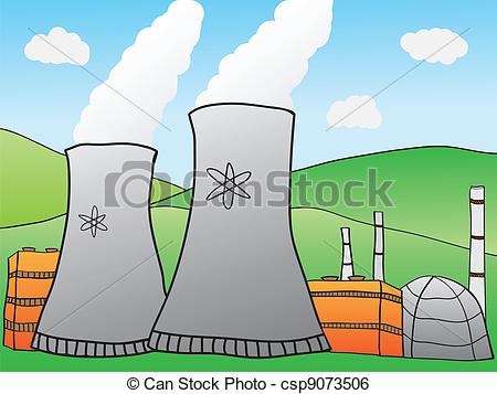 Clip Art Vector of Nuclear Power Plant.