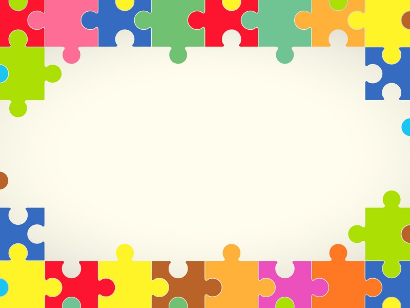 Autism clipart colourful border, Autism colourful border.