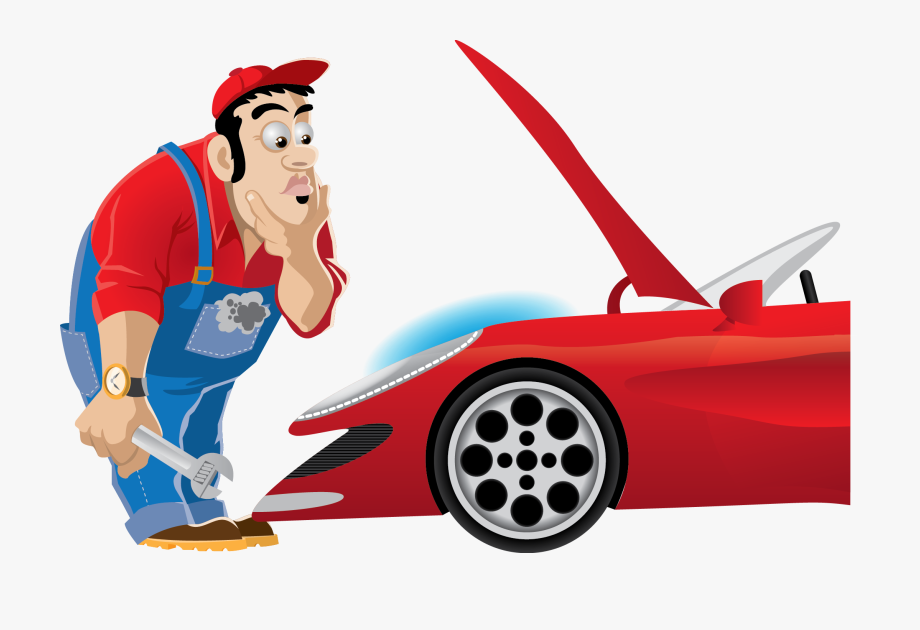 Clip Art Working On Car Banner.