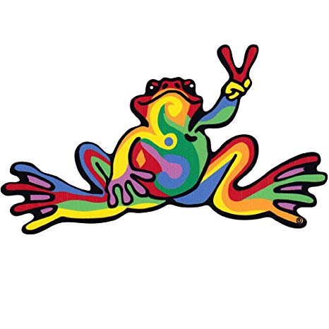 Peace Frogs 21989 Retro Frog Car Magnet, Multicolored.