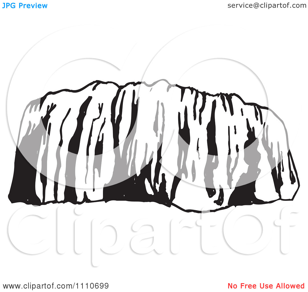 Clipart Black And White Ayers Rock Or Uluru In Australia.