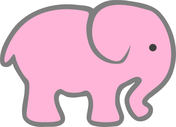 Cute Pink Elephant Clipart.