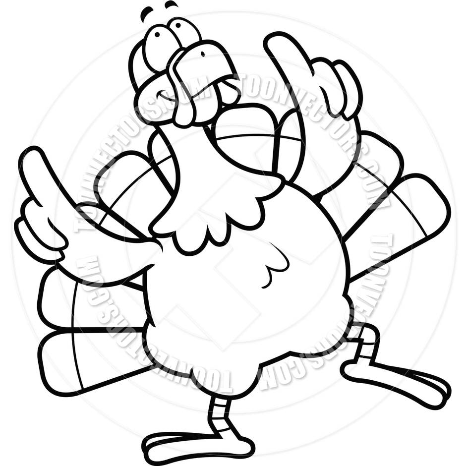 Turkey Clipart Bw.