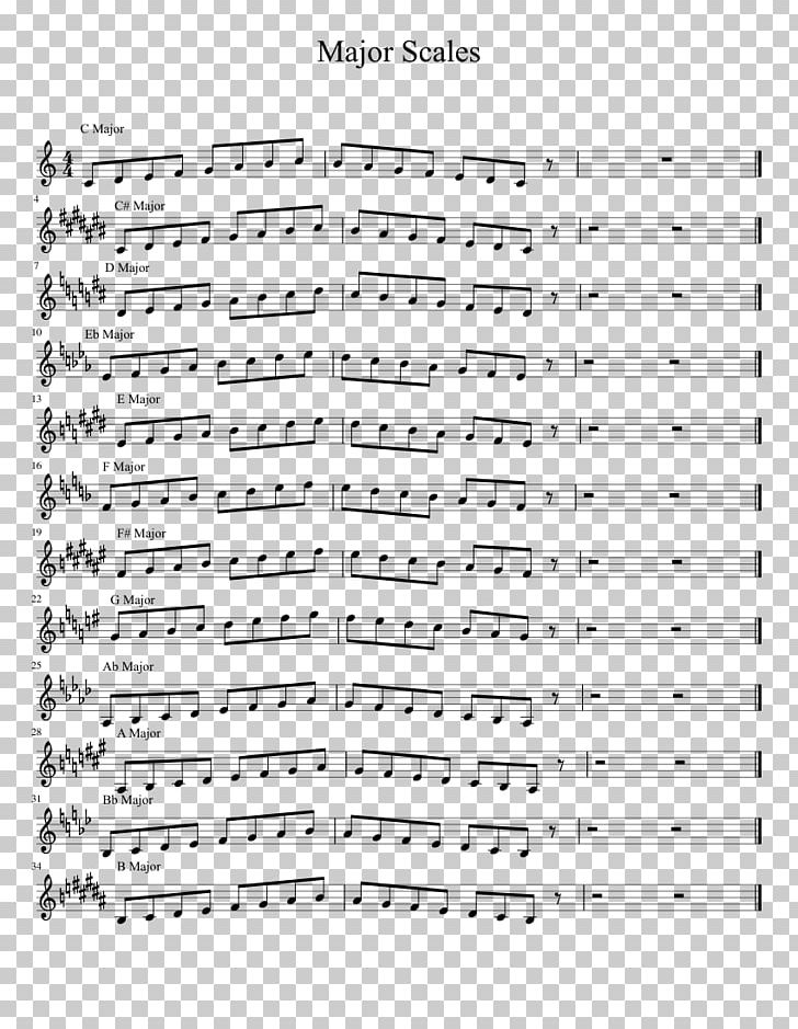 Sheet Music Major Scale Trumpet B.