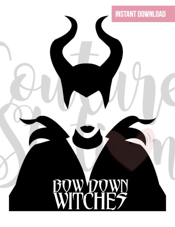 Maleficent Inspired, Bow Down Witches Digital Clipart, INSTANT.