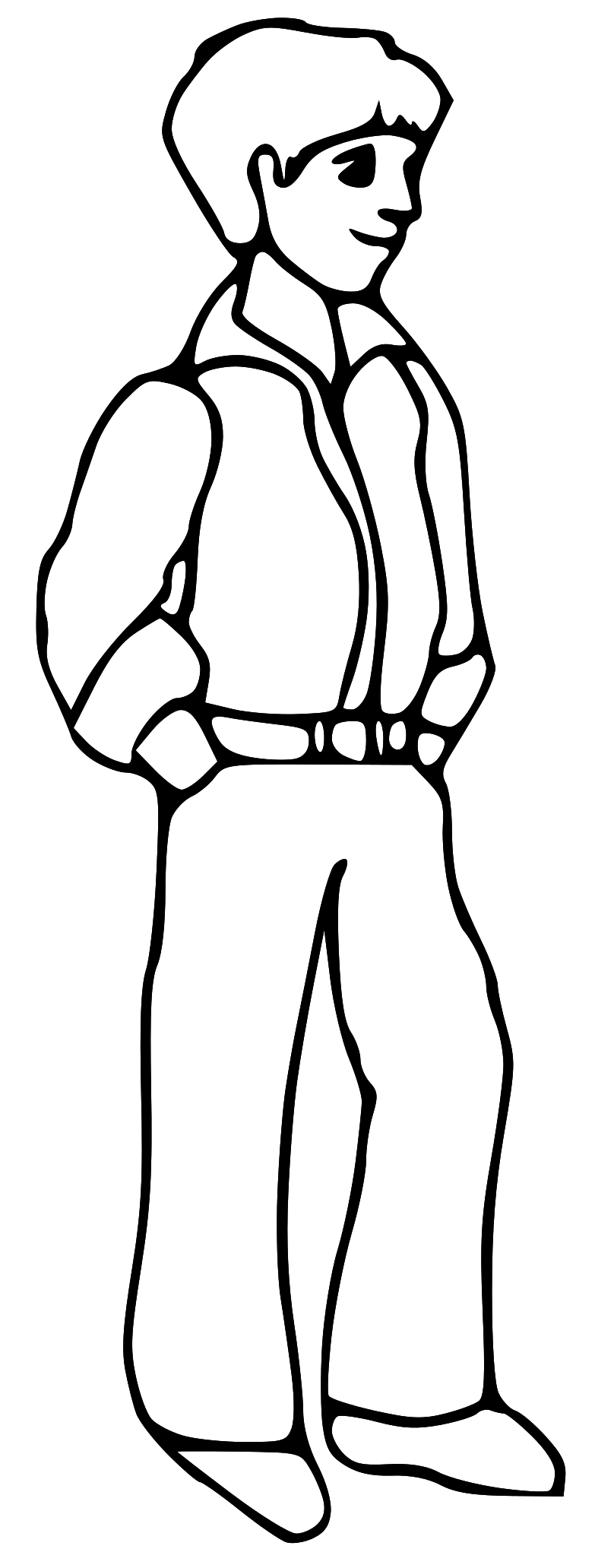 Black And White Clipart Boy.