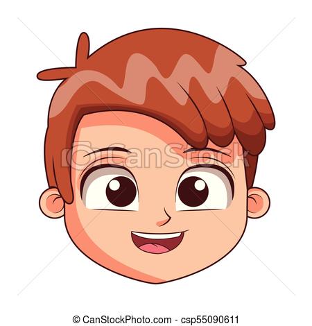 Cute boy face cartoon.