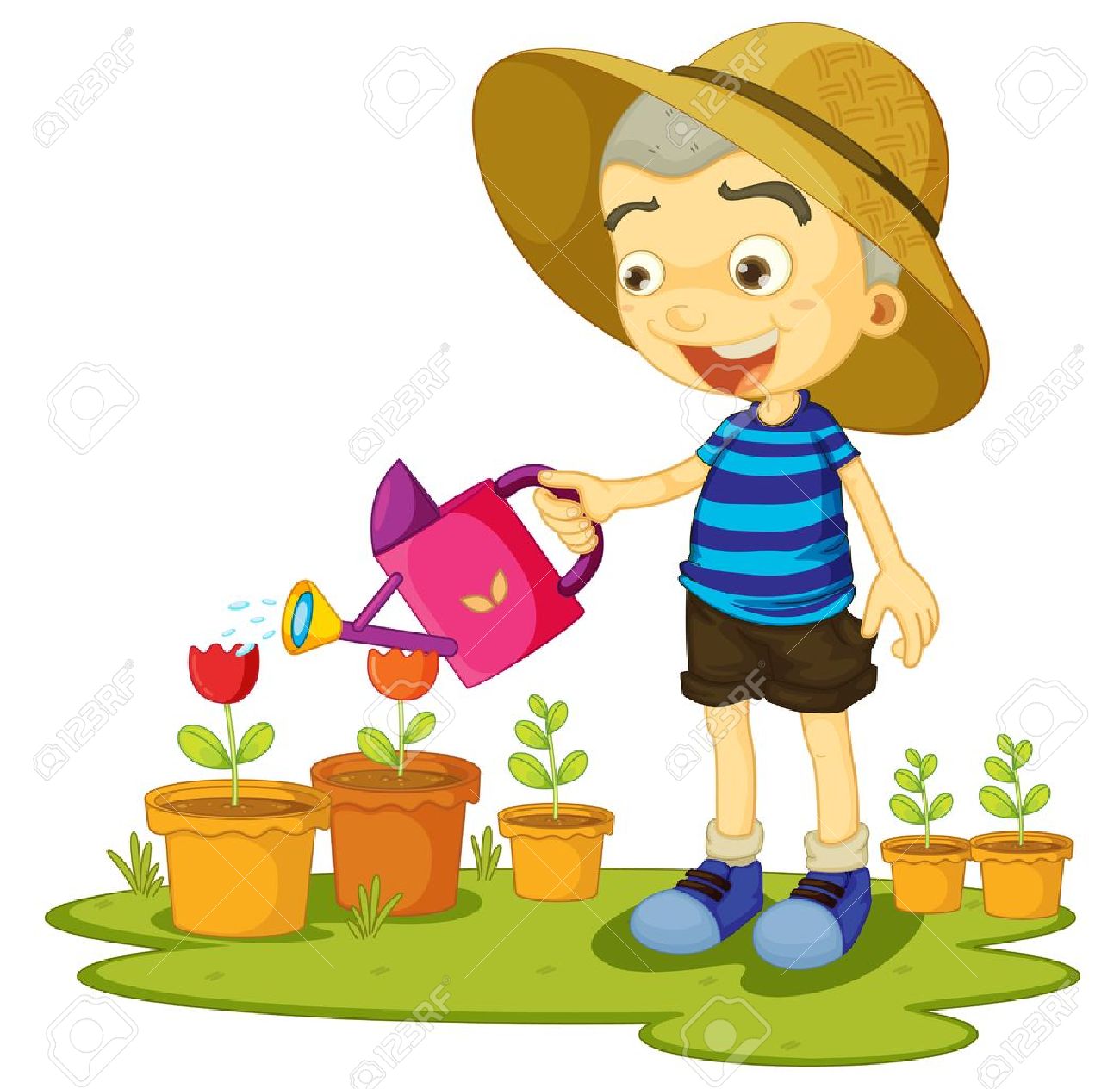 Boy watering plants clipart 10 » Clipart Station.