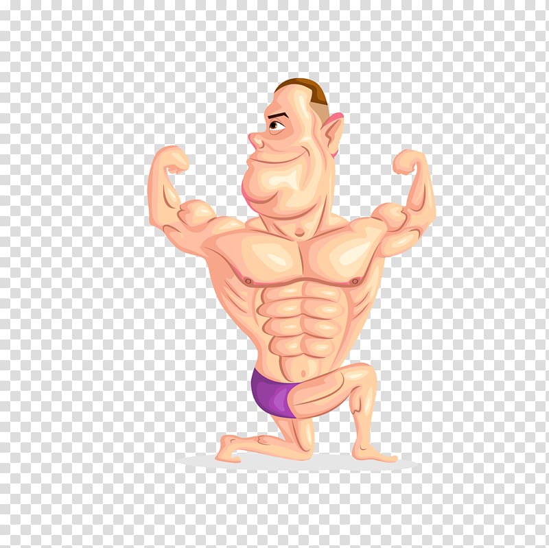 Bodybuilding Cartoon, cartoon fitness boys transparent.