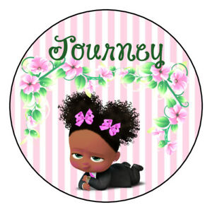 Details about 12 Favor Labels Boss Baby Girl Birthday Party Thanks Shower  Personalize custom?.