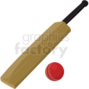 cricket bat and ball vector clipart no background . Royalty.