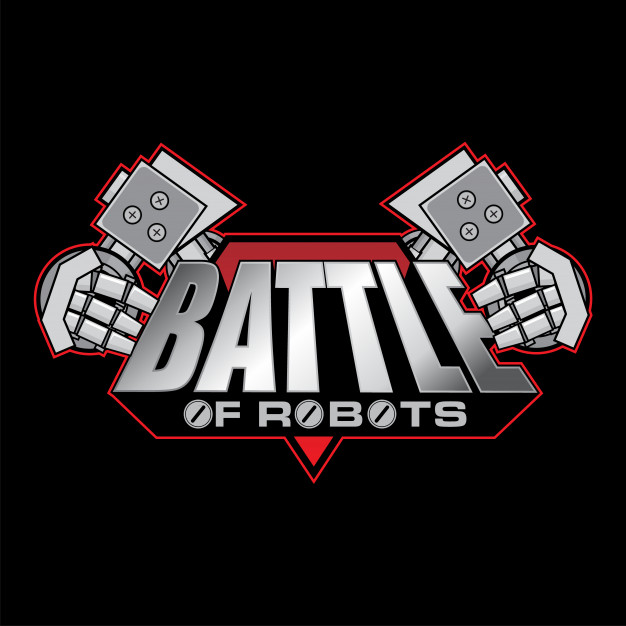 Battle of robots logo design Vector.