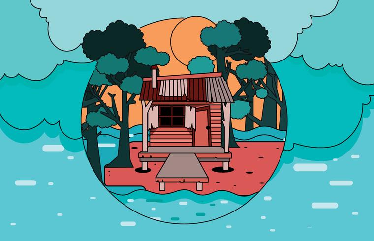 Bayou House Vector.