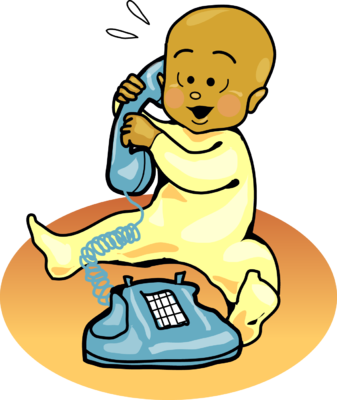 Baby Talking On Phone Clipart.