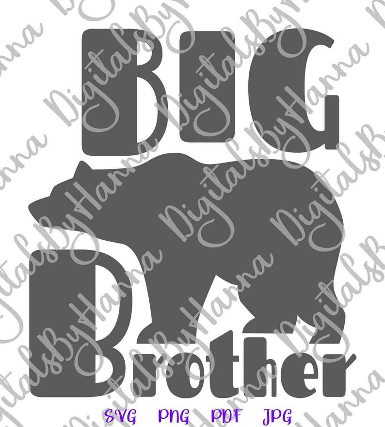 Bear Family SVG Big Brother New Baby Shower Promoted Bro Shirt Mug Print  Sublimation.