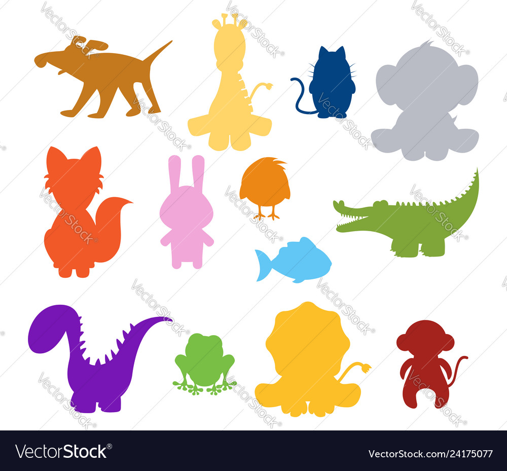 Baby silhouette animals.