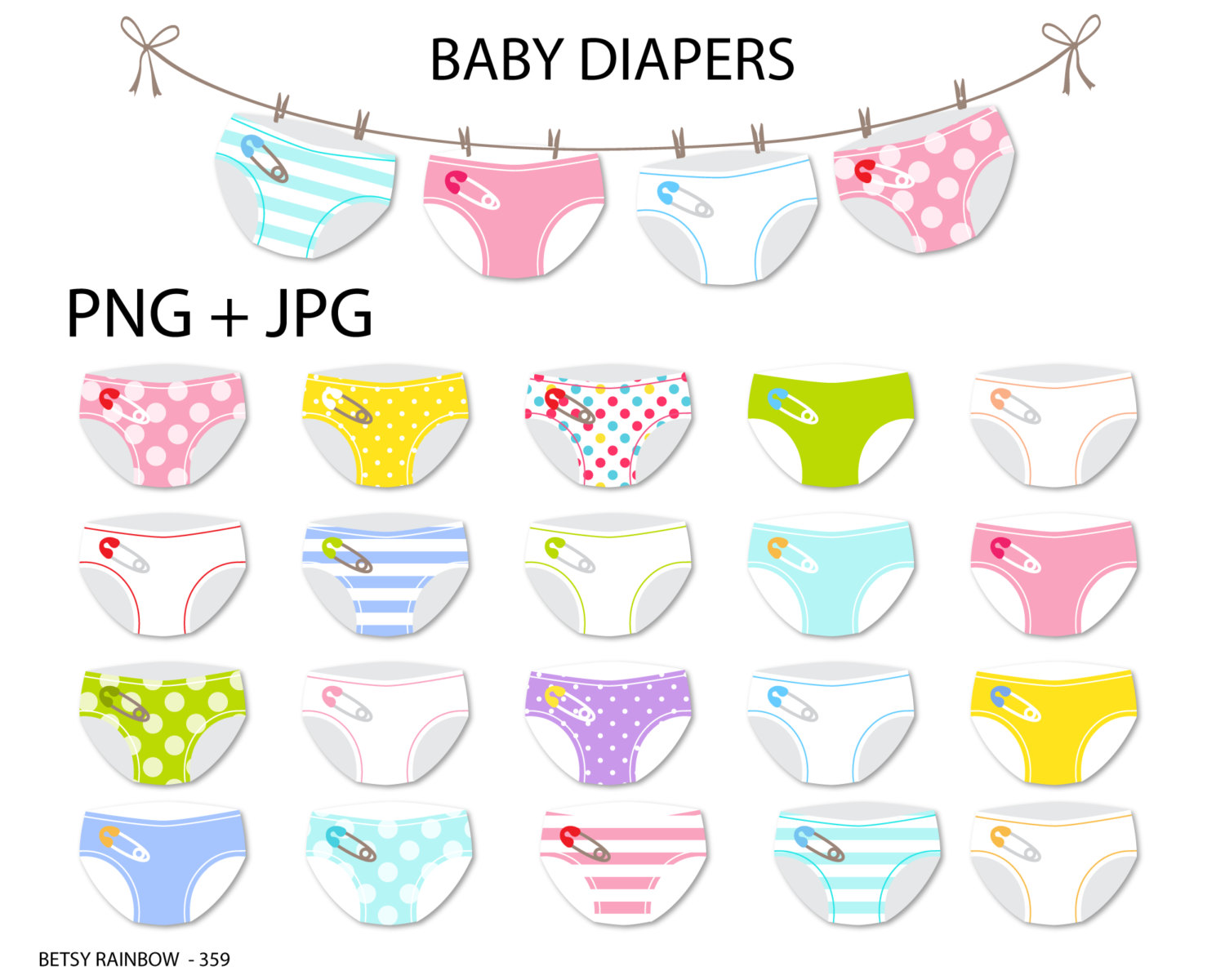 Blue Diaper Clipart.