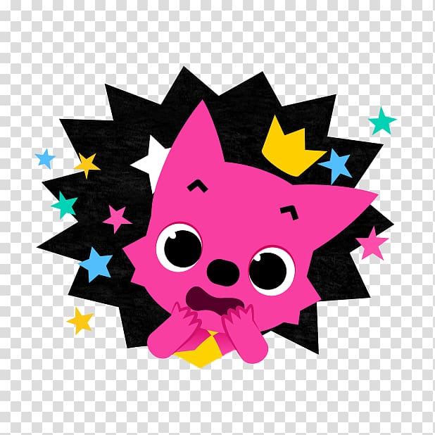 Pink dog with crown and star , Song Pinkfong Child Baby.