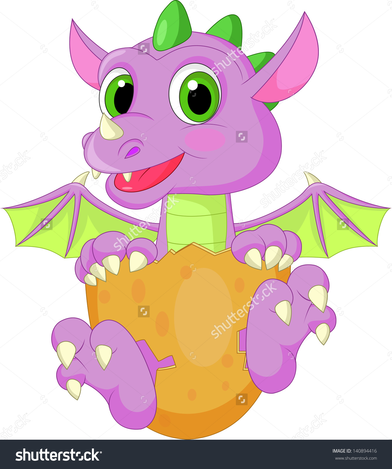 Baby Dragon Hatching Stock Vector 140894416.