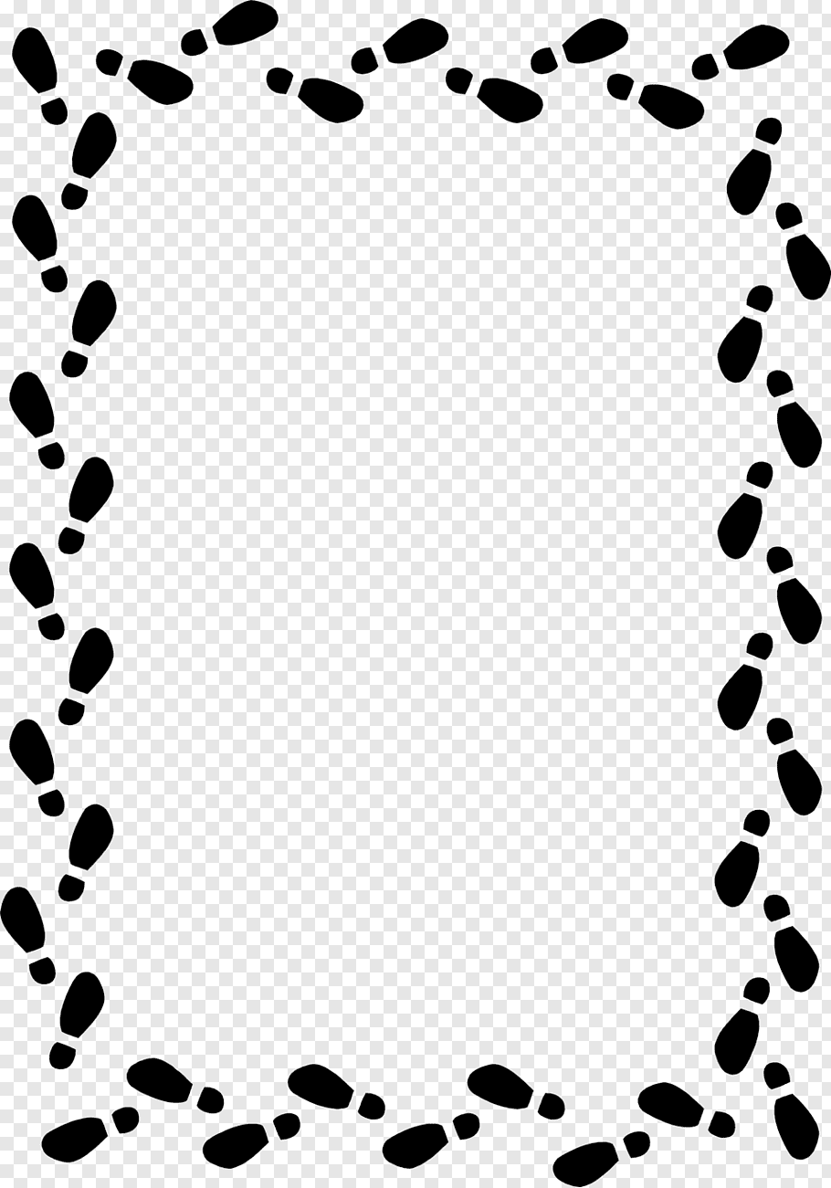 Black footstep frame, Footprint, Walking Border s free png.