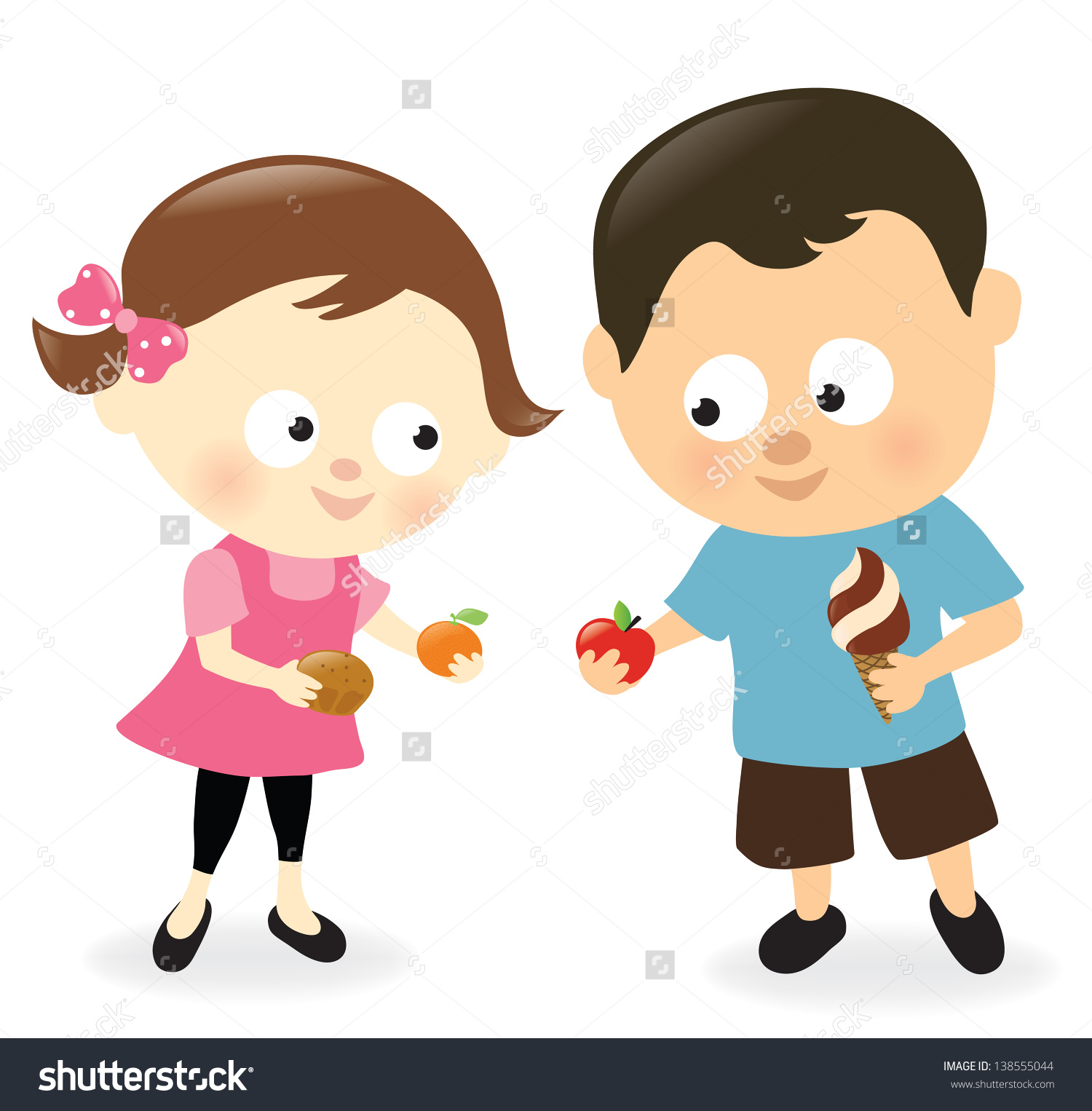 Sharing Food Clipart.