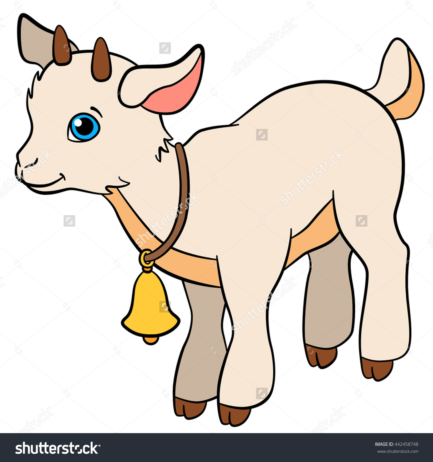 Cute baby goat clipart.