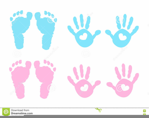 Pink Baby Handprint Clipart.